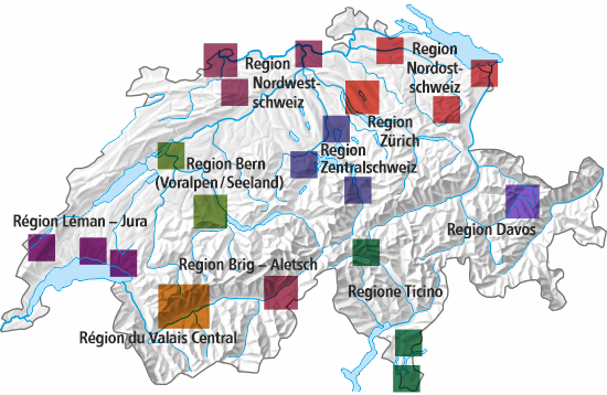 Escursioni idrologiche in Svizzera - carta sinottica hades_wege_f